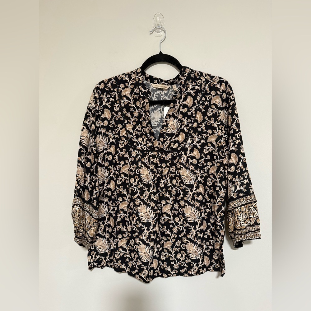 Soft Surroundings Adrian Peasant Popover Top Lisbon Size Small NWT Boho